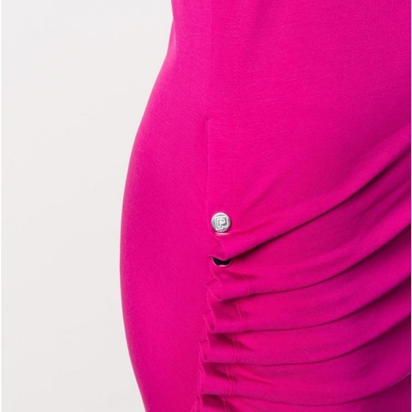 Paco Rabanne Pink Draped Asymmetric Midi Dress - Picture 5 of 10